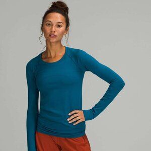 Lululemon Swiftly Tech Long Sleeve Top Capri Blue Size 4 EUC